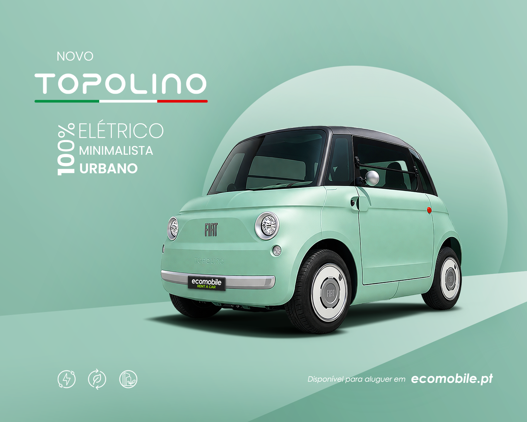 Alugue um Fiat Tipolino na Ecomobile - Aluguer de Automóveis.